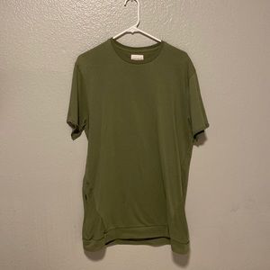 Bascom Projects Mens Shirt Large Green Knit Zipper Pocket